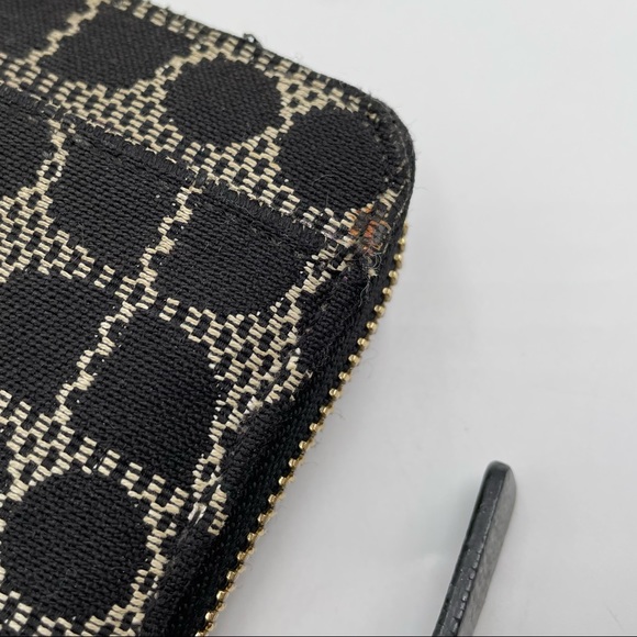 Kate Spade Classic Noel Neda Black Cream Canvas Zip Around Wallet - Picture 6 of 14